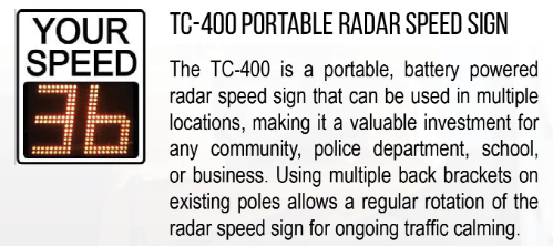 TC-400 Portable Radar Speed Sign